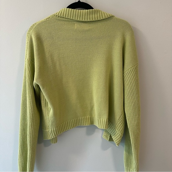 Hollister Cropped Cardigan In Light Green - Picture 4 of 5